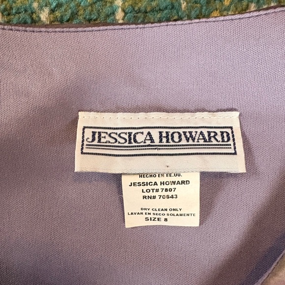 Vintage Jessica Howard Purple Floral Maxi Dress | 90s Chiffon Overlay | Size 8 - Picture 4 of 4